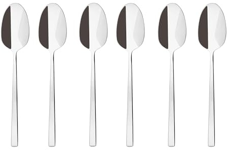 Sambonet 52562A3 Set Löffel, Moka-Löffel - Kaffee, für 6 Personen, Spülmaschinenfest, aus Edelstahl 18/10, Silber / Schwarz