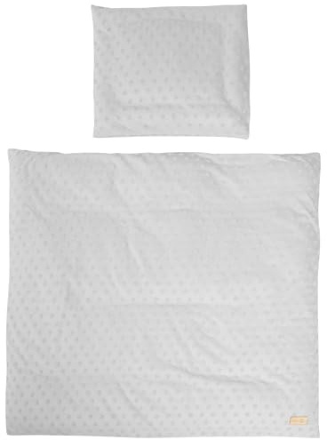 roba Parure de Lit Bébé Bio Lil Planet - 2 Pièces - Housse de Couette 80 x 80 cm + Taie d'Oreiller 40 x 35 cm - Coton Bio Certifié OEKO-TEX® et GOTS - Gris Argenté