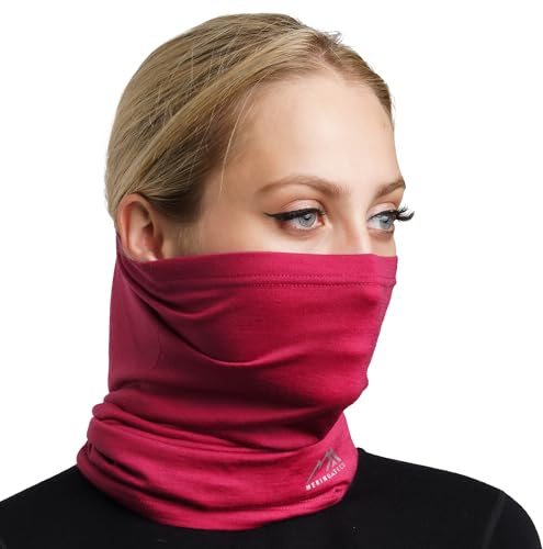 Merino.tech Unisex Merino Schlauchschal Herren - Loop Schal Damen Multifunktionstuch Halswärmer Merino Wolle (Lollipop Purple)
