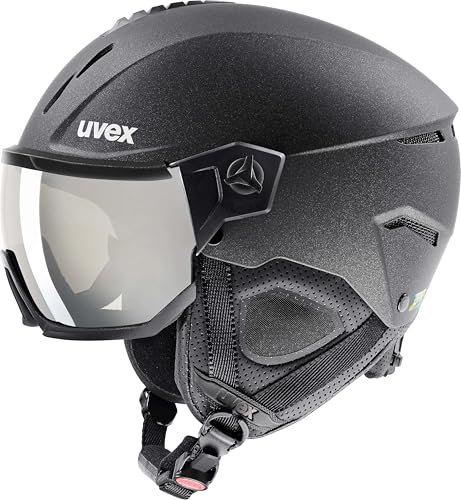 uvex Instinct Visor - robuster, stylischer, optimal belüfteter Skihelm mit beschlagfreiem Visier für Damen und Herren - Black matt - 59-61 cm