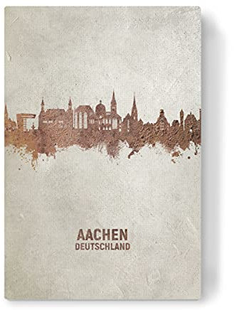 artboxONE Leinwand 150x100 cm Städte Aachen Germany Skyline Rust von Michael Tompsett