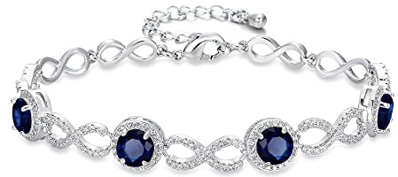 EVER FAITH Dezember Birthstone Armband Hochzeit Party volle Figur 8 Unendlichkeit funkelnde kubische Zirkonias Armkette für Damen Braut weiß Silber-Ton