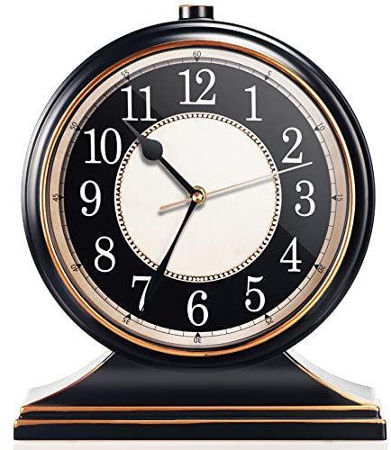 AYRELY Orologio da scrivania vintage silenzioso con quadrante da 25.4 cm, con quadrante in stile retrò, facile da leggere, per soggiorno, camera da letto, camino, decorazione per fattoria