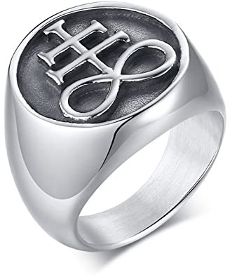 Dsnyu Herren Siegelring mit Gravur, Modeschmuck Ringe Silber Herren Breite Ringe für Männer 57 (18.1)