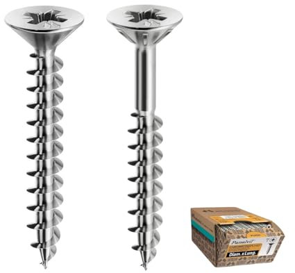 Tornillos universales para madera Panelvit TSP de acero templado - Autoroscantes, sin perforación - Gama completa - Galvanizado y lubricadas - Anticorrosión (3 x 16 mm - 500 unidades)