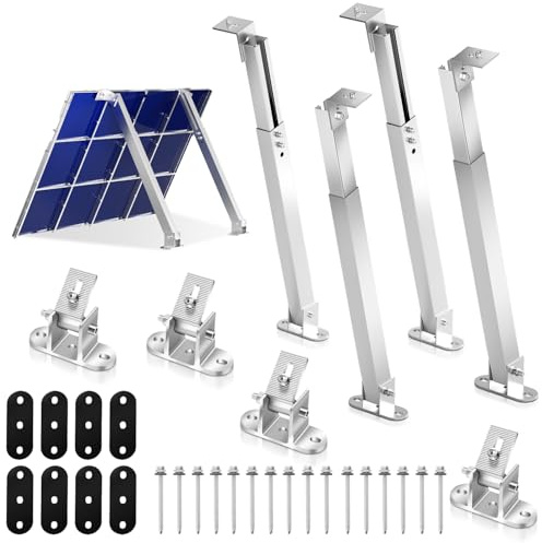 Herrselsam Solarpanel Halterung 0-60°Individuell Verstellbar Flachdach Befestigung Montage,Solarmodul Halterung,Solarpanel Befestigung für Wand, Flachdach, Boot, Wohnmobil(2 Paar)
