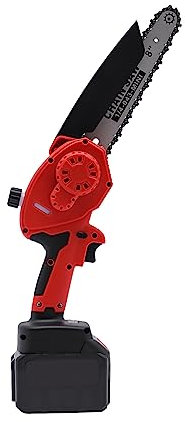 panfudongk Motosierra eléctrica con batería,8'' ,mini motosierra eléctrica con batería de 4500 mAh y sistema de autolubricación,herramienta de jardín para cortar madera,5000 rpm,ligera y compacta