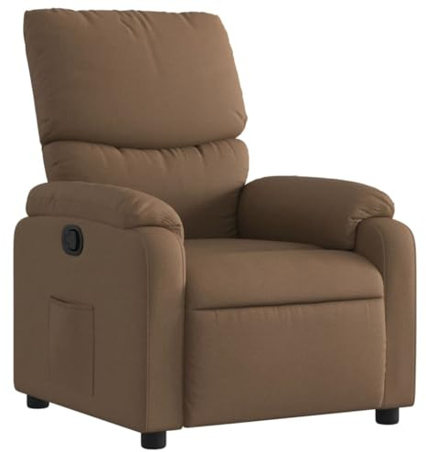 vidaXL Relaxsessel, Sessel mit Liegefunktion, Fernsehsessel Verstellbare Rückenlehne, Liegesessel Ruhesessel Polstersessel, Braun Stoff