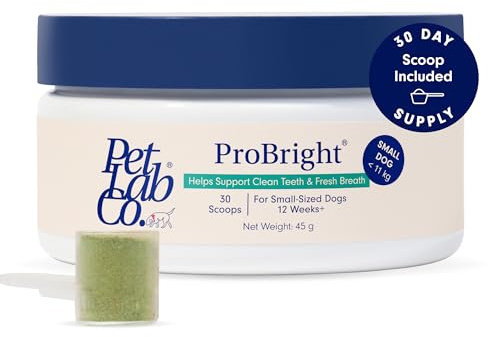 PetLab Co. ProBright® Dental Powder - Dog Breath Freshener - Teeth Cleaning Made Easy – Targets Tartar & Bad Breath - Formulated for Small Dogs