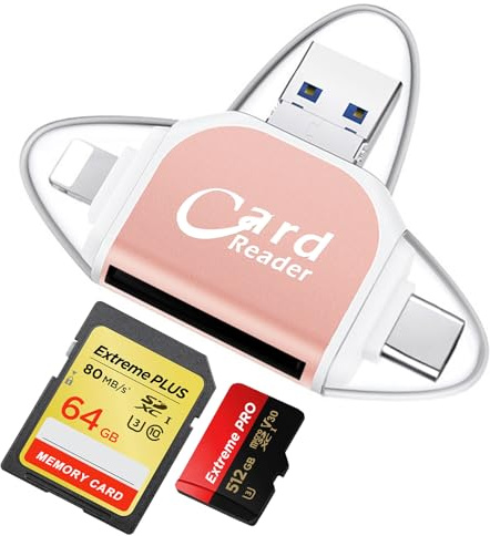CLIUNT Lector de tarjetas SD TF universal multipuerto 4 en 1, lector de tarjetas de memoria SD/Micro SD, adaptador multipuerto USB SD, lectores de tarjetas externos USB 3.0, lector de tarjetas de