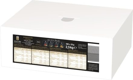 Maitre Konfitüre kleine Portionen 4-fach sortiert 100 x 25g | Marmelade in Portionspackungen für Gastro | Erdbeer, Aprikose, Kirsche & Johannesbeere | Für Gastronomie, Hotels, Imbiss