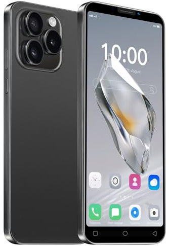 CatCalls-Cat15P Billiges Smartphone,5,0 Zoll IPS Display, 16GB ROM/Erweiterbar auf 128GB, Android 9.0, Dual SIM Dual Kamera, Face ID, GPS, FM, Bluetooth Entsperren 2G/3G Handy (Black)