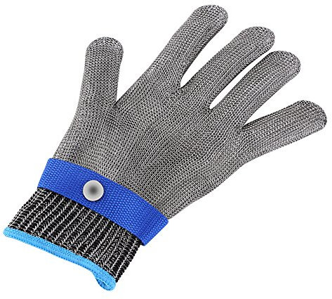 ZJchao Schutzhandschuh, Edelstahl-Drahtgeflecht, Metzger-Baumwollhandschuh, mit Edelstahlhandschuhen und Baumwollhandschuh, Passend für Rechte und Linke Hand