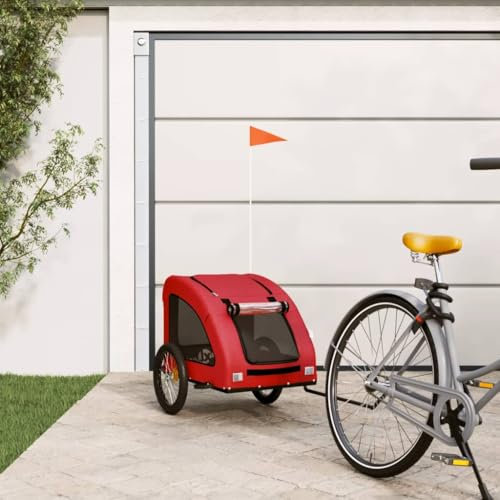 ShGaxin Fahrradanhänger Hunde Rot Oxford-Gewebe und Eisen, Fahrrad Anhänger, Lastenanhänger, Handwagen, Fahrrad-lastenanhänger, Lastenfahrrad - 93964