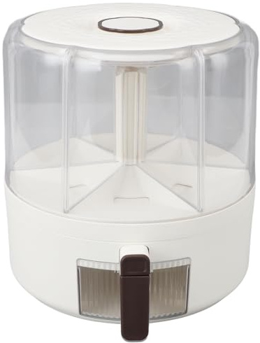 Dispensador de Contenedores de Almacenamiento de Granos, Dispensador de Alimentos Giratorio de 360°, Dispensador de Cereales de 6 Rejillas a Prueba de Humedad, (S 35,43 pulgadas