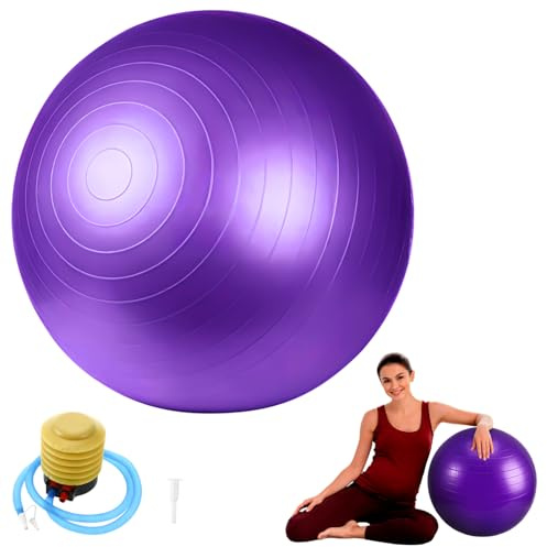 BESPORTBLE Dicker Gymnastikball aus PVC mit Stabiler Oberfläche und Praktischer Luftpumpe als Yogaball für Fitnessübungen und Stabilitätstraining im Alltag