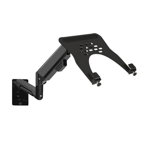 Single/Dual/Triple Monitor Stand Wall Mount Monitor Arm with Laptop Tray, Aluminum Gas Spring Full Motion Laptop Mount Arm Fits Max 32 inch, 19.8 lbs Screens/ 10-17 Laptop Monitor Mount Arm(Black)