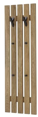 Robas Lund, Wandgarderobe/-paneel BANTRY, Eiche massiv, Natur geölt, 2 große Haken, 4 Haken, B/H/T: 38/120/14 cm