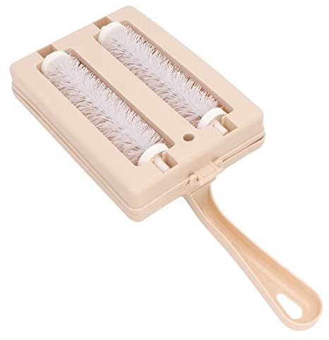 Cepillo para Alfombras, Cepillo Portátil para Barredora de Sofás, Barredora de Mesa para Alfombras con Doble Rodillo, Cepillo Recogedor para Limpieza de Pelo de Mascotas para