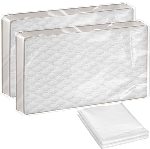 Lot de 2 housses de protection en plastique, 150 x 240 cm, imperméables et réutilisables, sac de rangement pour matelas, durables et résistantes à la poussière, pour déménagement, stockage, transport
