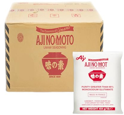 YIJIA | AJI NO Umami seasoning 99% Glutamato 454Gr- Como potenciador del sabor, este condimento se usa ampliamente en platos caseros (Paquete de 20)