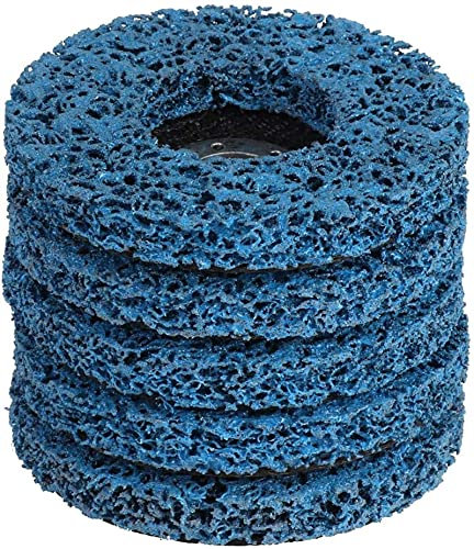 CEHJZQRPL Wheel Brush Nylon Wire Wheel Brush 5pcs Poly Strip Disc Abrasive Wheel Paint Rust Remover Clean Grinding Wheels For Durable Angle Grinder Car Truck Motorcycles Burnishing Tool(125mm)