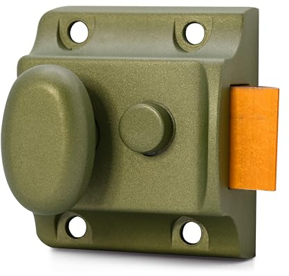 TSS Traditional Nightlatch - 40mm Backset - Green Body - Supplied w/Rim Cylinder (3 Keys) & Fixings - External Door Lock Front Door & Back Door. (Green Lock/Silver Cylinder)