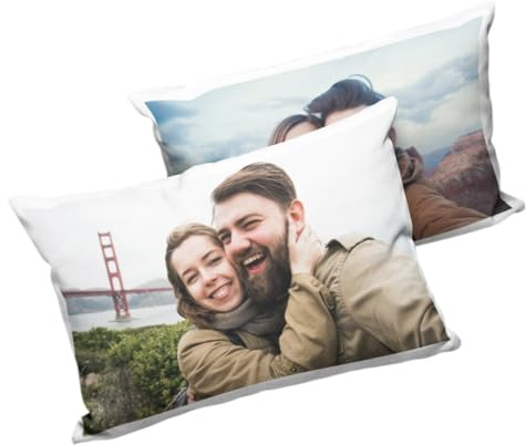 Regalisimos Cojín Personalizado 2 Caras con Foto y Texto - 50x30