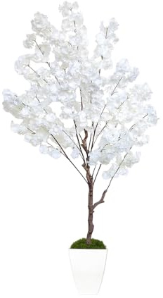 Piptyllite Tronc d'arbre Artificiel en Fleur de Cerisier, Fausse Fleur Fausse Plante de Feuilles de Soie, Plantes artificielles pour Bureau à Domicile intérieur extérieur 775-D,62.99in/160cm
