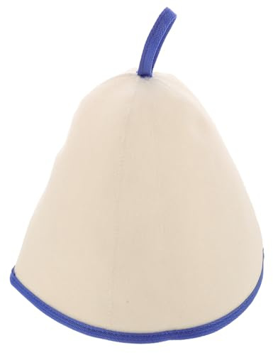 Vaguelly Cappello Sauna Unisex in di Spesso Stile Bianco con Blu Protezione Termica per Bagni di Vapore e Doccia Regolabile e Donna