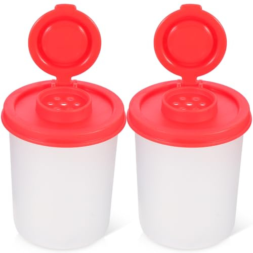 ZUNOXAZ Pepper Shaker Mini Trasparente 2 Pezzi Plastico Rosso
