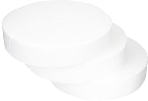 DOITOOL Cerchi di Gommapiuma Artigianale 3 Pezzi 25 CM Diametro 5 CM Spessore Cilindri Rotondi per Modellare Basi Polistirolo Torte Scenografiche