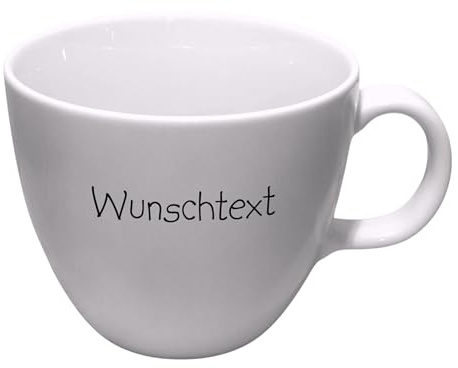 XXL Tasse 1 Liter mit Wunschtext – personalisierte große Kaffeetasse aus hochwertigem Porzellan, Jumbo Becher 1000 ml Geschenk für Männer & Frauen