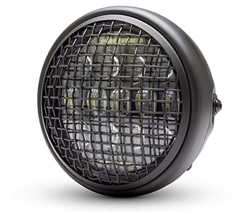 Alchemy Parts Moto Proiettore LED Faro 7.5 inch + Griglia Rete per Cafe per Moto Retro Progetto di Personalizzazione