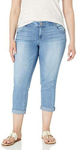 Democracy Ab-lösning för kvinnor plus size beskurna jeans