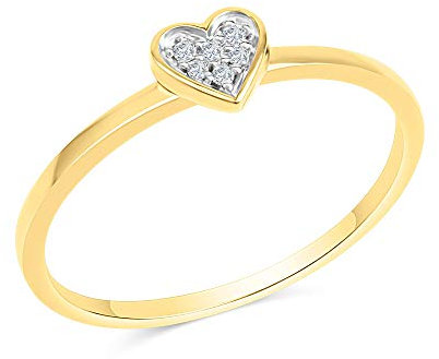 Diamonds by Ellen K. Damen Ring 585/- Gold Glänzend Brillant gelb 0,025ct. 273370093-1