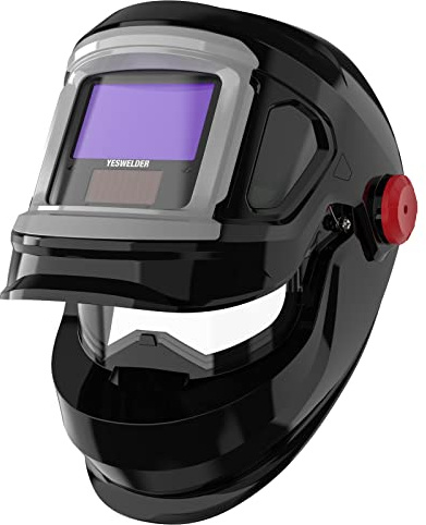 YESWELDER Flip-up Auto Darkening Welding Helmet with Large View, Digital Welding Lens, 1/1/1/1 True Color 4 Arc Sensor Wide Shade 4/5-9/9-13 Welder Mask for TIG, MIG, ARC, Cut and Grind