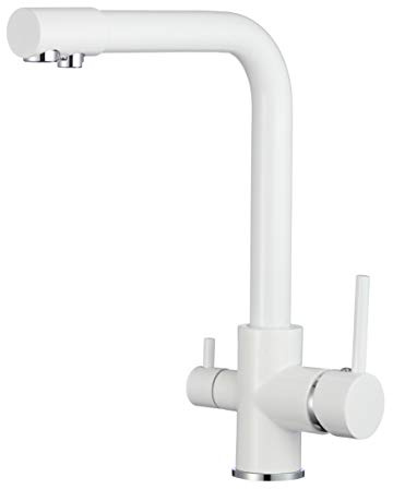 VALAZ 3 Wege Filter Osmose Wasserhahn Weiß | Küchenarmaturen | Wasserhahn Sprudelwasser, Wassersparend, Schnellmontage, 360 Grad Drehbar | Einfache Installation | Edelstahl, Nilo-Serie