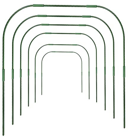 Maoiut Lot de 6 cerceaux de serre 88 x 92 cm amovibles en acier revêtu de plastique pour serre tunnel de culture Support pour plantes Piquets de jardin