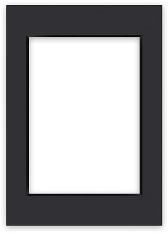 nielsen Conservation Passepartout Karton 1,5 mm | Außenformat 29,7x42 cm (DIN A3) für Bildformat 21x29,7 cm (DIN A4) | Schwarz | glatte Oberfläche