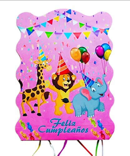 Piñata de Cumpleaños Infantil - Animales Rosa para Niñas