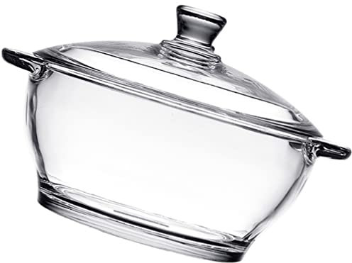 Angoily Glass Kitchen Pot with Lid, Heat-Resistant Stove Pot with Lid, Glass Simmer for Stove Top, Cookware for Pasta, Soup, Milk, Food (Size L)