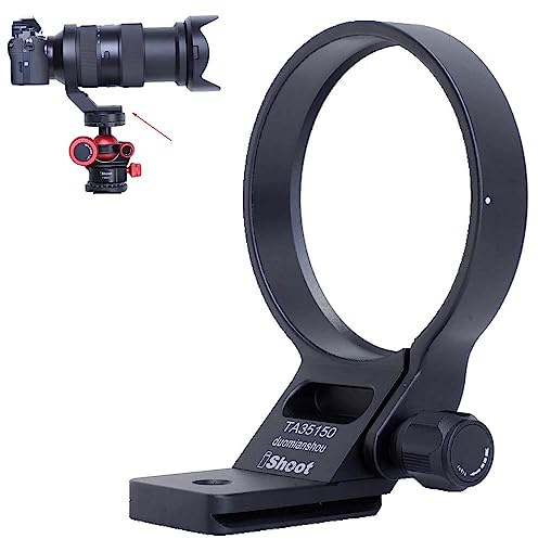 iShoot Metal Tripod Mount Ring Lens Collar Compatible with Tamron 35-150mm f/2-2.8 Di III VXD A058 E Mount, Lens Support Holder Bracket Bottom is Arca-Swiss Fit Quick Release Plate Dovetail Groove
