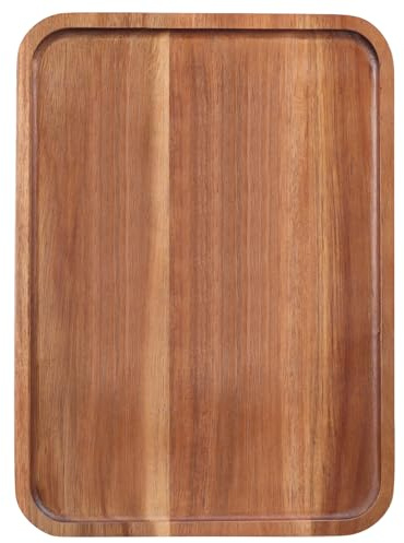 Large Serving Platters Wooden Charcuterie Boards for Party Food Dish Rectangle Acacia Wood Trays Home Decor Cheese Board Snack Appetizer Plates Rectangular Kitchen Dinner Platter Cookie Dessert Tray