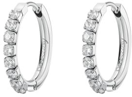 Brosway Orecchini Donna, Orecchini a Cerchio in Acciaio e Cubic Zirconia | Collezione DESIDERI - BEIE012