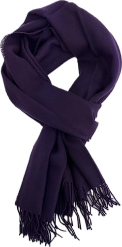 Wollschal Herrenschal Damenschal Winterschal warm angenehm weich Fischgratmuster in violett