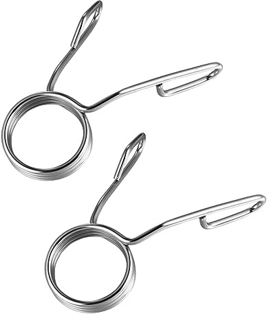 WHAMVOX Federringe 2 Stück-Pack für Hantelstange 50mm Federkragen aus Edelstahl Silber Powerlifting Zubehör für Gym und Home Training