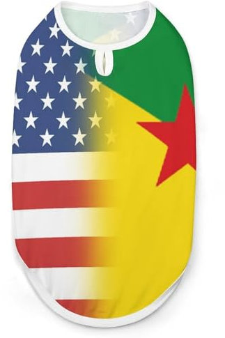 Vielseitige Hundewesten für Hunde und Katzen mit USA-Flagge und Französisch-Guayana-Flagge, Größe M