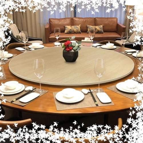 DAQXYH 80cm Bandeja Giratoria Grande Para Mesa De Comedor, Bandeja Giratoria Para Servir En La Cocina Del Hogar, Bandeja Giratoria De Madera Lazy Susan, Organizador De Mesa Giratorio Redondo, 6 Colore