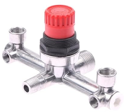 1PC Regulator Valve Double Outlet Tube Air Compressor Switch Pressure Regulator Valve Fitting Part for Piston Air Compressor